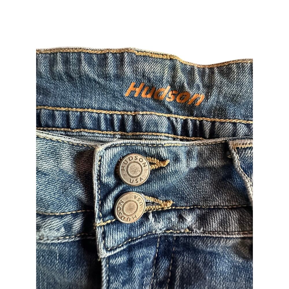 VTG Hudson Y2K Low Rise Bootcut Flap Pocket Light Wash Jeans Size 30 Made in USA - Picture 4 of 12
